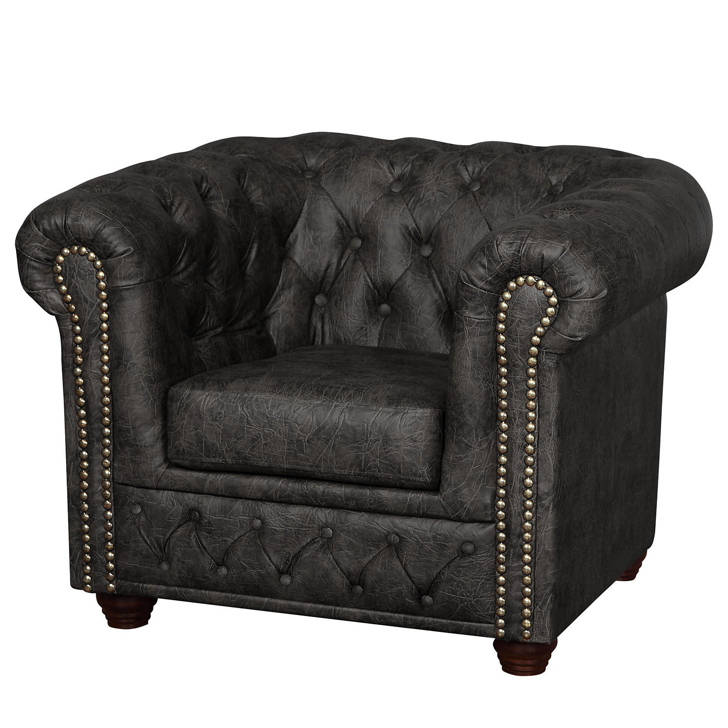 SESSEL - Dunkelbraun/Schwarz, Birkenholz/Kunststoff (104/72/86cm) - home24