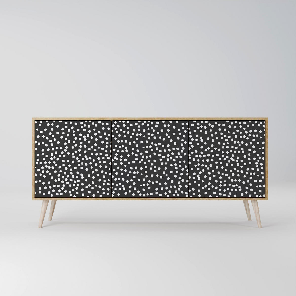 SIDEBOARD BLINDING LIGHTS, Eicheneffekt, 164,5x42x77,5 cm, 3 Türen - Eichefarben/Buchefarben, Holzwerkstoff/Buchenholz (164.5/77.5/42cm) - SpaceRebels