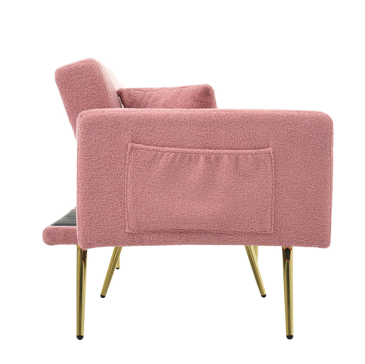 SCHLAFSOFA Sherpa mit verstellbarer Rückenlehne 105/138/180 Grad Rosa 175/64/72 cm - Rosa, Textil (64/72/175cm) - Redom