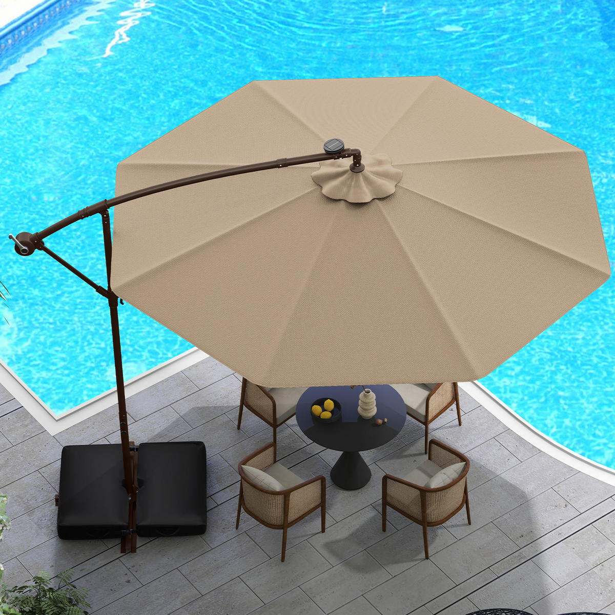 HÄNGESCHIRM Braun - Braun, Textil (300/300cm) - COSTWAY