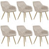 ESSZIMMERSTUHL 6er Set Marilyn,58 x 62 x 82 cm,taupe/gold - Taupe/Goldfarben, Kunststoff (58/82/62cm) - tectake