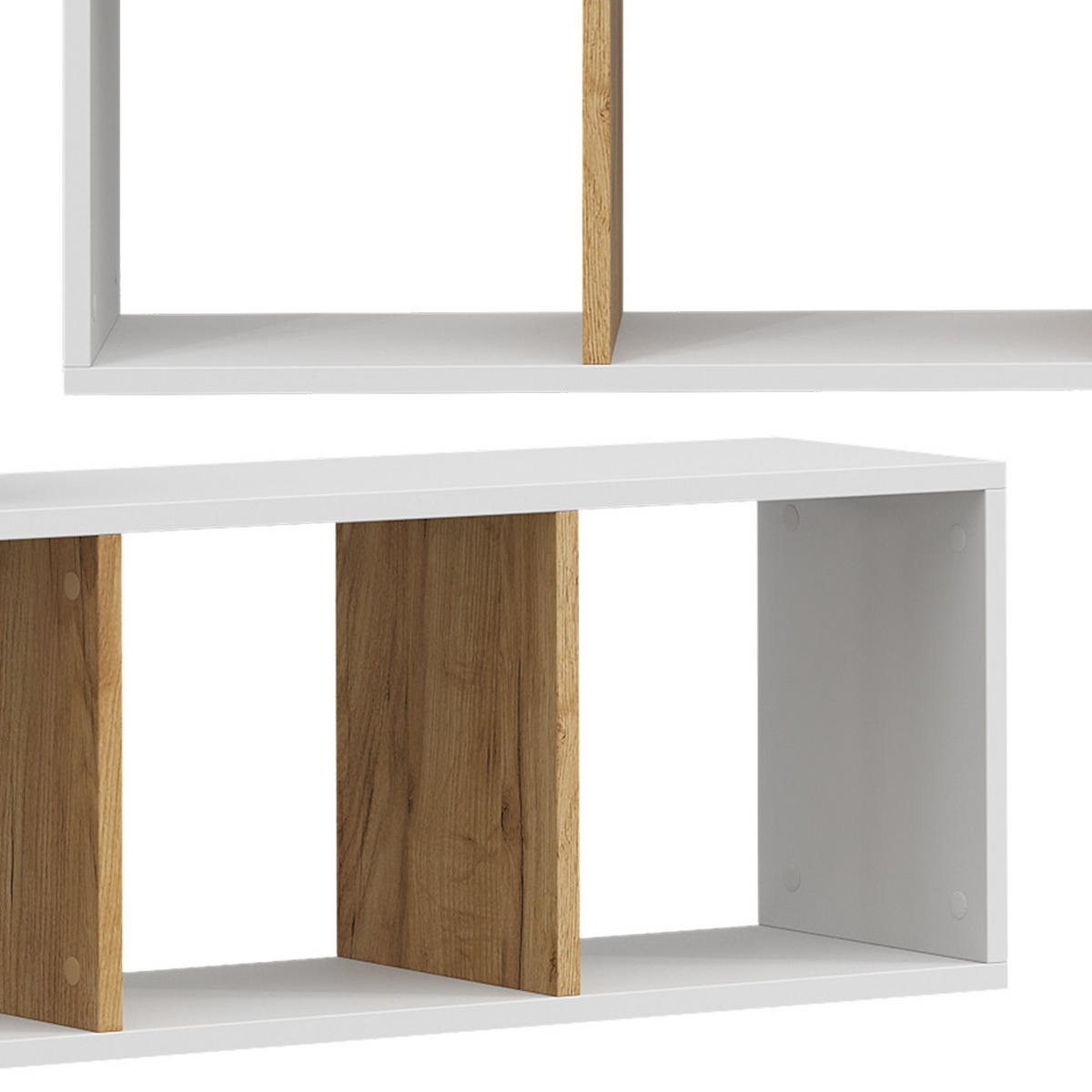 WANDREGAL Tomy Weiß/Goldkraft Eiche 90 x 30 cm 2er Set - Honigeiche/Weiß, Holzwerkstoff (90/30/22cm) - Vicco