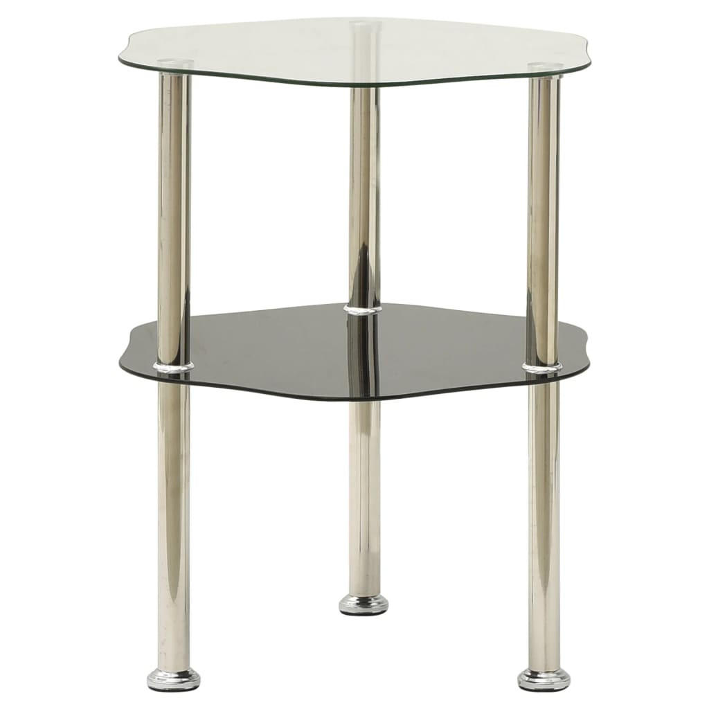 BEISTELLTISCH mit 2 Ablagen Transparent 38x38x50 cm Hartglas - Transparent, Glas (38/38/50cm) - furnicato