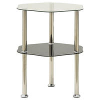BEISTELLTISCH mit 2 Ablagen Transparent 38x38x50 cm Hartglas - Transparent, Glas (38/38/50cm) - furnicato