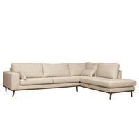 ECKSOFA mit Ottomane - Eichefarben/Creme, Textil (287/219cm) - home24