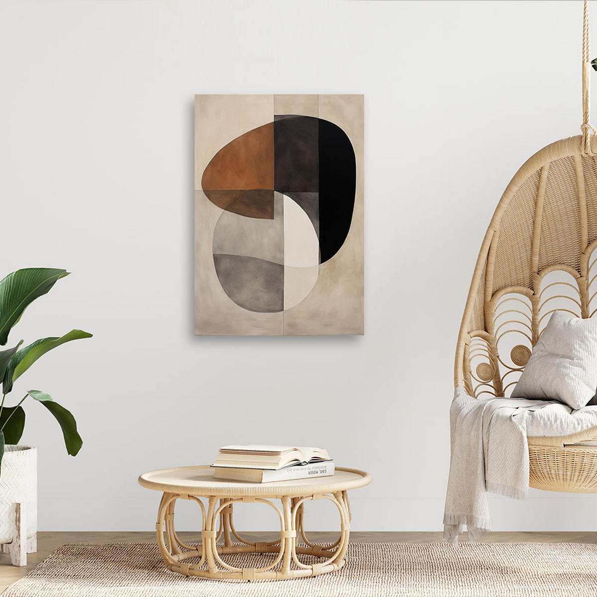 WANDBILD abstrakte formen - Beige, Textil (40/60cm) - Feeby