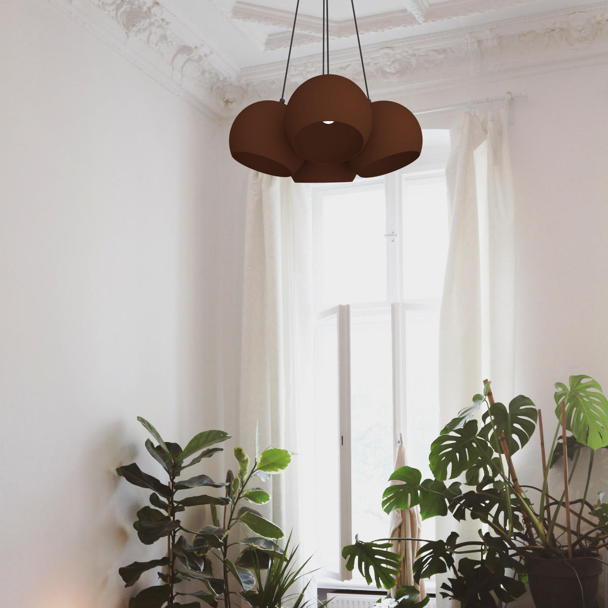 HÄNGELEUCHTE - Dunkelbraun, Metall (25/25/20cm) - Lumicom