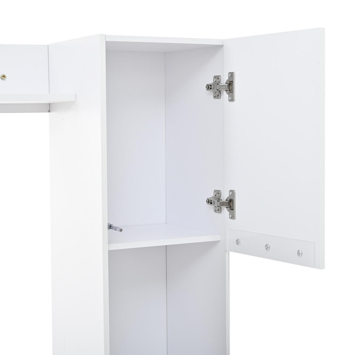 WOHNWAND 4-teilig TV Schrank Vitrine Stauraum Weiß - Weiß, Holzwerkstoff (245/170/30cm) - FLIEKS