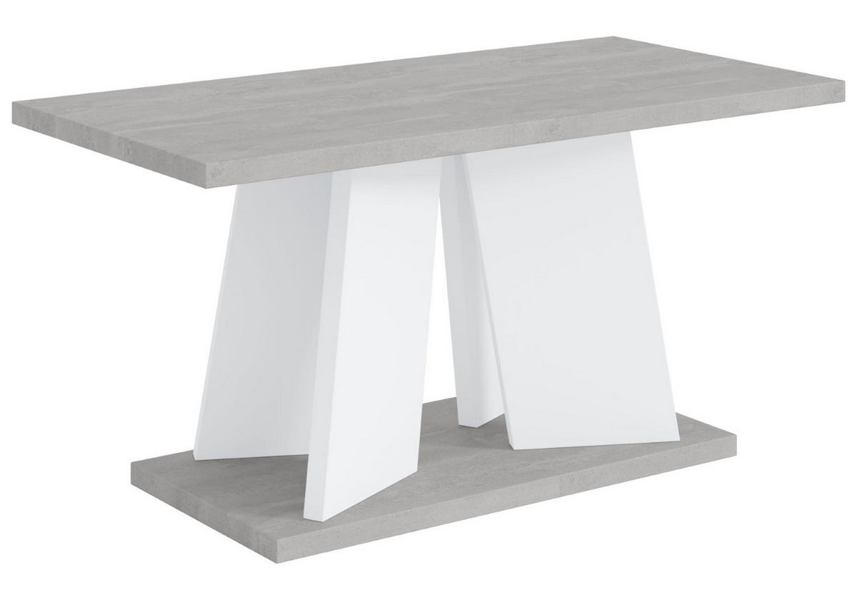 KAFFEETISCH 110x70x60 cm - Betonoptik K350 / Weiß - UFOM - Weiß, Holzwerkstoff (110/70/60cm) - ALTDECOR