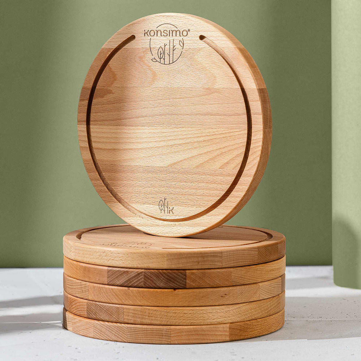 SCHNEIDEBRETT Holz Buche geölt LESTE 6-tlg - Buchefarben, Holz (25/25cm) - KONSIMO®