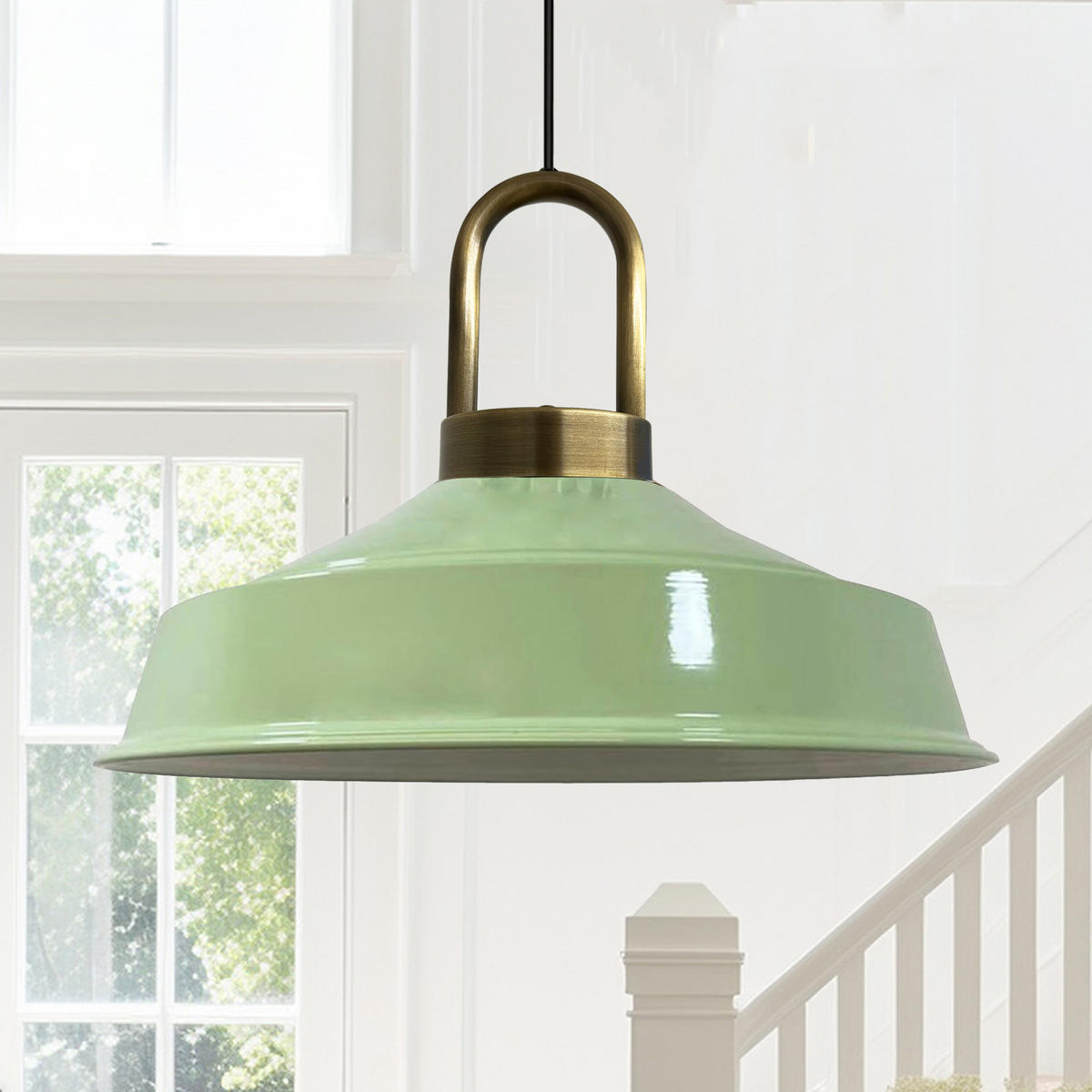 PENDELLEUCHTE Lockra - Mintgrün, Metall (40/40/32cm) - Bamyum