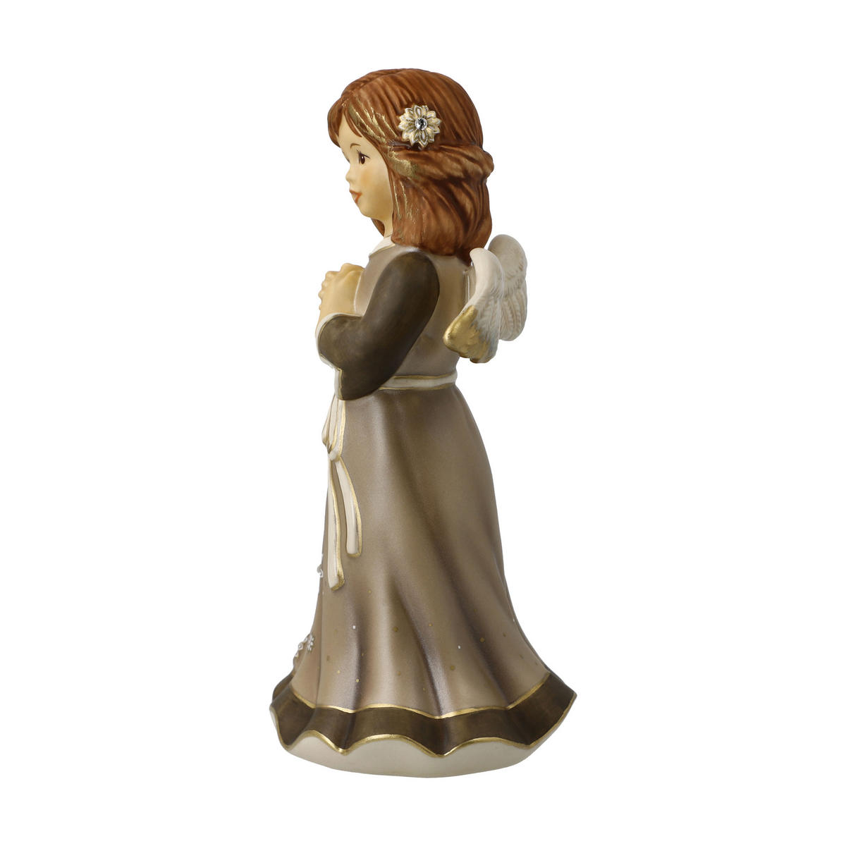 ENGELFIGUR Jahresengel 2024, Steingut, Walnuss, Limited Edition - Braun, Keramik (7.5/16/8.5cm) - Goebel