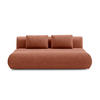 BETTSOFA ATOMO Orange Chenille-Stoff mit Schlaffunktion - Orange, Holz (217/82/134cm) - MASSENO