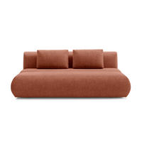 BETTSOFA ATOMO Orange Chenille-Stoff mit Schlaffunktion - Orange, Holz (217/82/134cm) - MASSENO