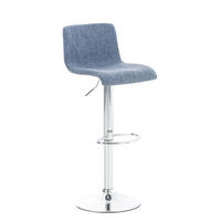 BARHOCKER BERLIN Blau Stoff - Blau, Textil/Metall (39/84/36cm) - DELUKE