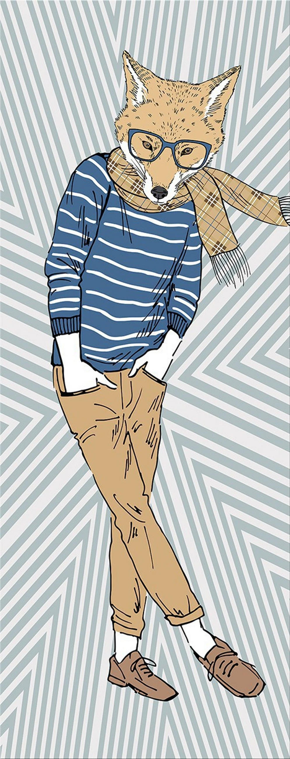 GLASBILD 30x80 cm Tiere lustig - Beige, Glas (30/80cm) - artissimo