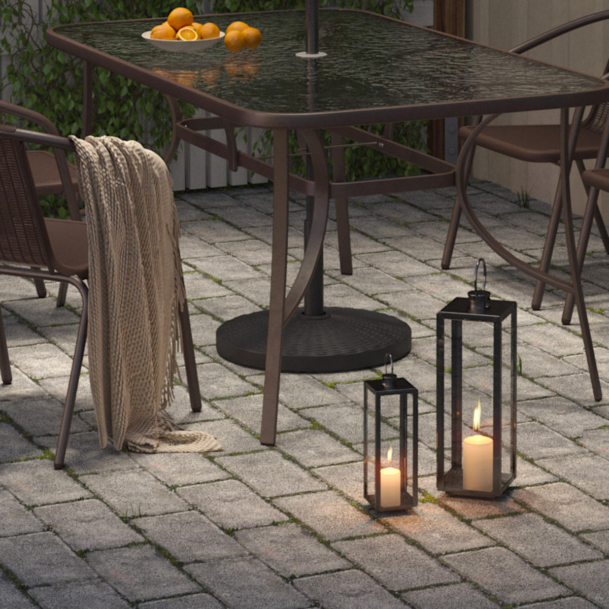 SONNENSCHIRMSTÄNDER Sonnenschirmfuß mit Rollen aus PE + Concrete in Rattanoptik Schwarz wetterfest und standfest ohne Befüllen Ø45 × 30 cm 25 kg - Schwarz, Metall (57/51cm) - Livingandhome