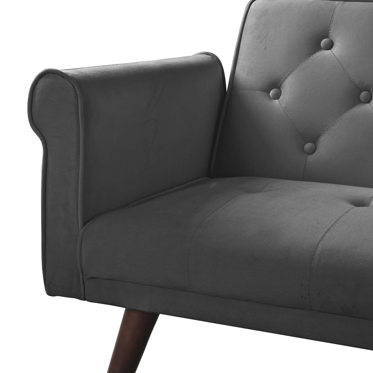 SCHLAFSOFA DE-34676 2-in-1 mit verstellbarer Lehne Grau - Grau, Metall (89/70/172cm) - ComfortXL
