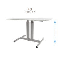 SCHREIBTISCH höhenverstellbar Progress Gasfeder 120x80 cm - Weiß, Metall (120/80/64cm) - Schaff