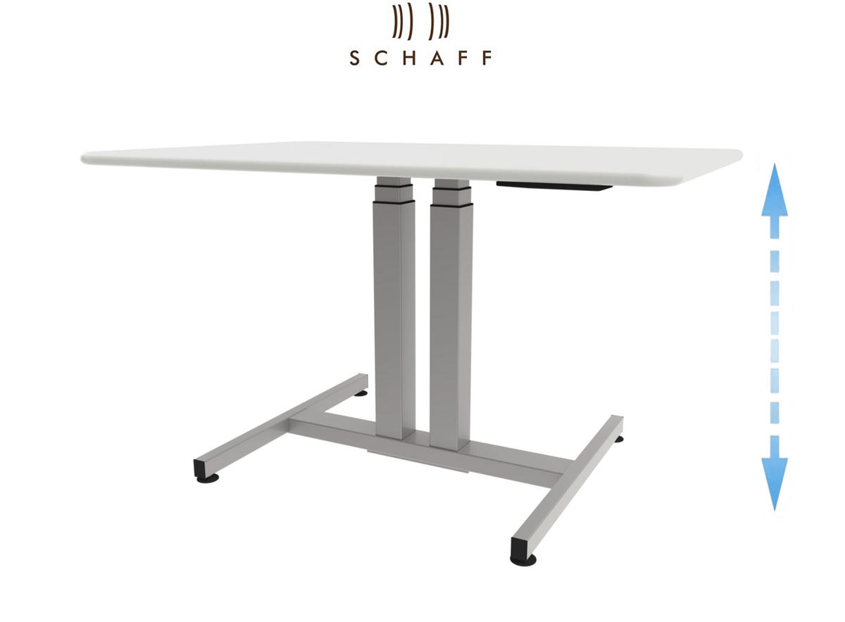 SCHREIBTISCH höhenverstellbar Progress Gasfeder 120x80 cm - Weiß, Metall (120/80/64cm) - Schaff
