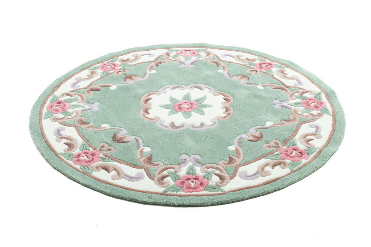 HANDTUFTTEPPICH Ming 190x190 cm - Grün, Textil (190/190cm) - THEKO