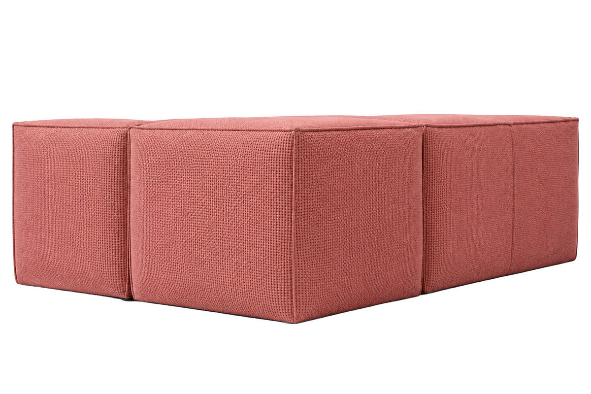 ROHOVÁ SEDAČKA modulární ve tvaru L, plyšová tkanina Pop, Růžová, Levá strana, LAZY L Mini - růžová, dřevo (253/173cm) - Kaiser Möbel