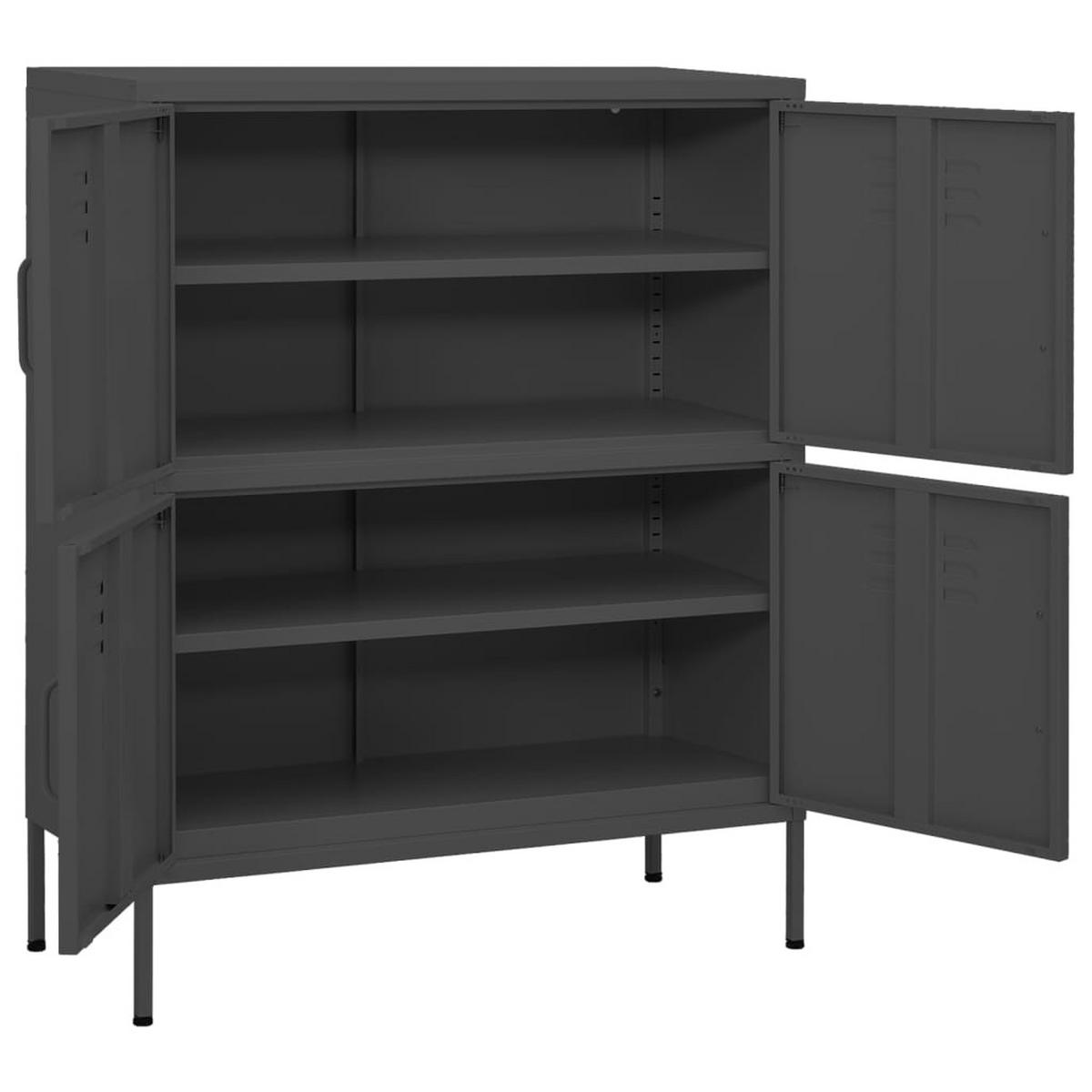LAGERSCHRANK Anthrazit 80/35/101,5 Cm Stahl - Anthrazit, Metall (35/101.5/80cm) - vidaXL
