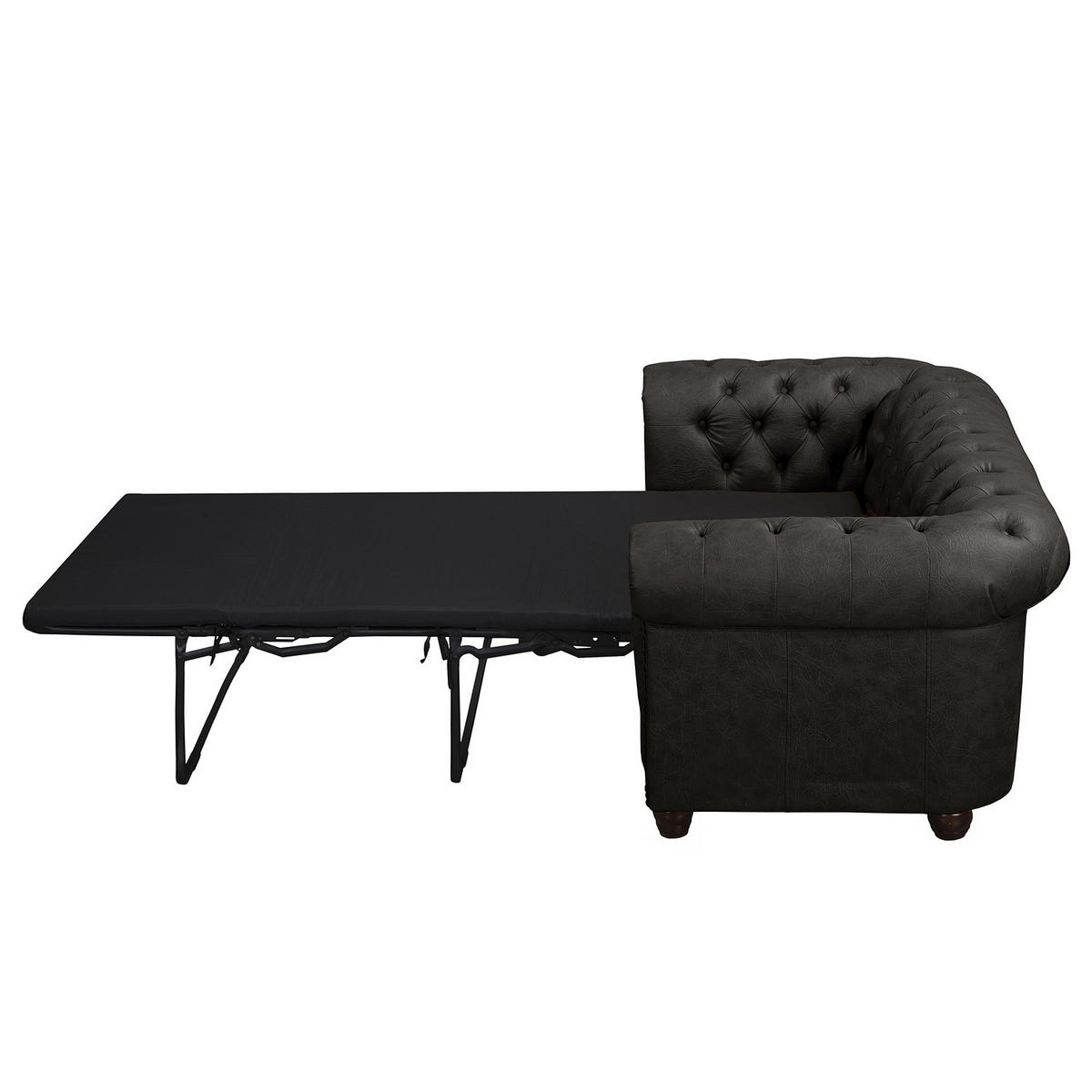 2-SITZER SOFA - Buchefarben/Schwarz, Kunststoff/Buchenholz (148/72/86cm) - home24