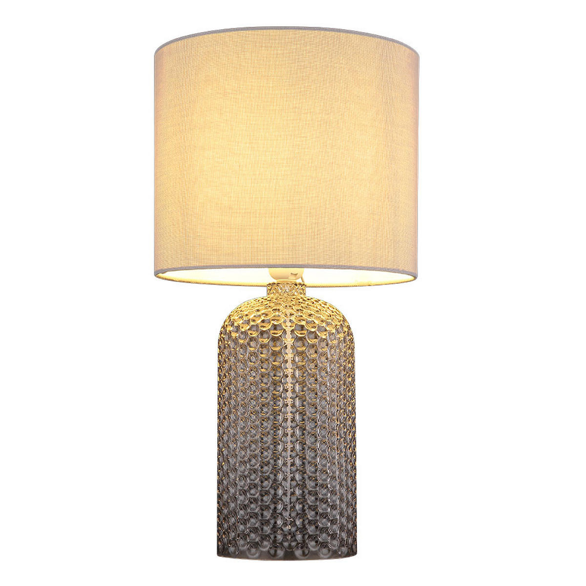 TISCHLEUCHTE SOFIA Grau Glas Textil - Grau, Glas (26.5/26.5/50cm) - Globo Lighting