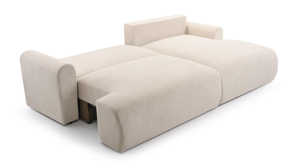ECKSOFA mit Schlaffunktion Brauel, Creme - Creme, Textil (150/260cm) - Meblito