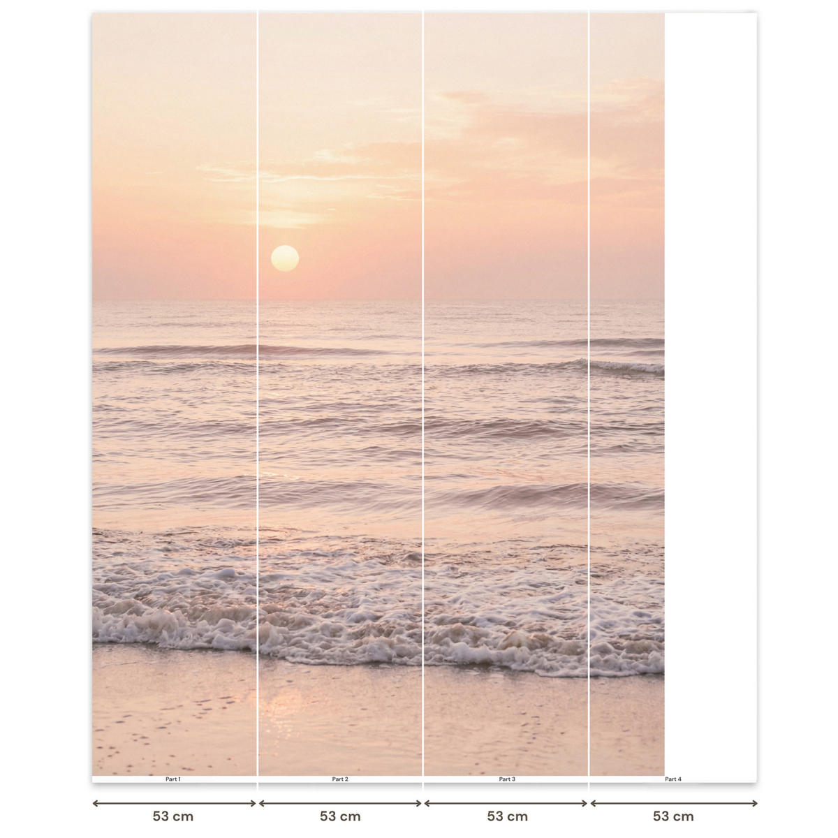 TAPETE - Sonne - Strand - Rosa - 200x260 cm - Hellrosa, Papier (200/260cm) - OnlyWow