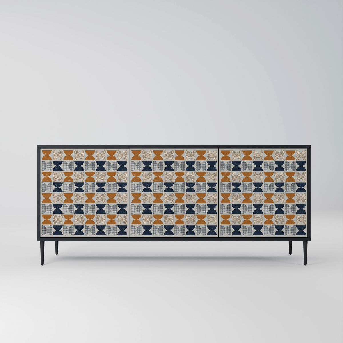 SIDEBOARD REFLECTION RANGE, Eicheneffekt, 164,5x42x77,5 cm, 3 Türen - Eichefarben/Buchefarben, Holzwerkstoff/Buchenholz (164.5/77.5/42cm) - SpaceRebels