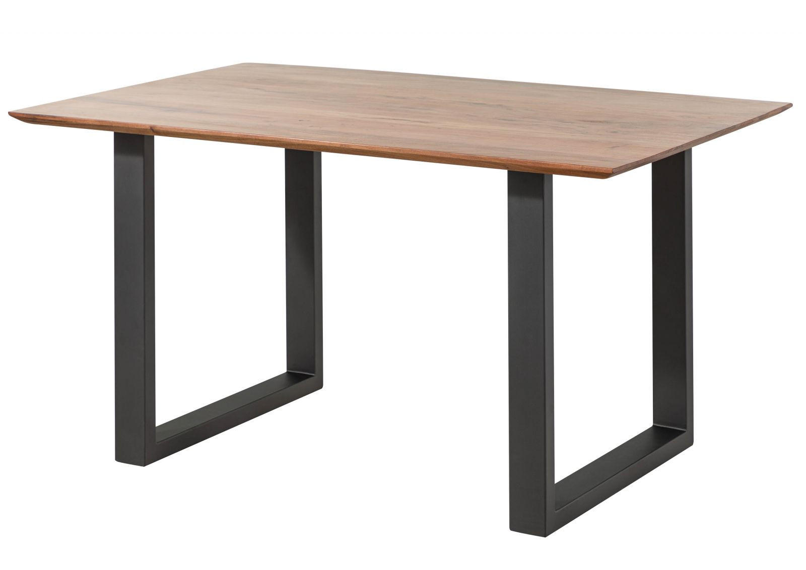 ESSTISCH Akazie 140x90 natur lackiert / U-Beine anth. matt SWISS EDGE - Naturfarben, Holz (140/90/76cm) - Massivmoebel24
