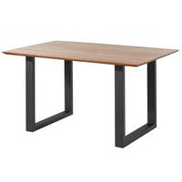 ESSTISCH Akazie 140x90 natur lackiert / U-Beine anth. matt SWISS EDGE - Naturfarben, Holz (140/90/76cm) - Massivmoebel24