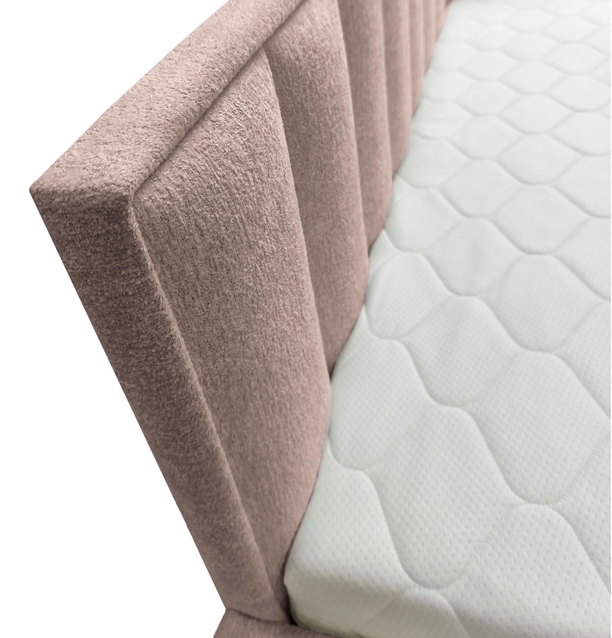 POLSTER-KINDERBETT LUKA 90x200 cm, links, mit Ausziehbett – Rosa - Rosa, Textil - KS Home Concept