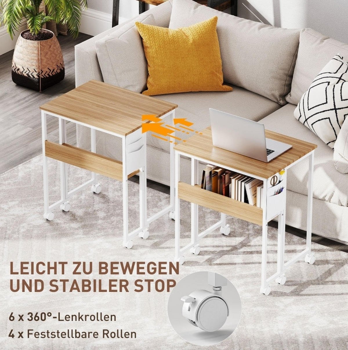 SCHREIBTISCH klappbar 63 x 50 x 75 cm Holz Natural Wood - Birnbaumfarben, Holz (63/50/75cm) - Meubliv