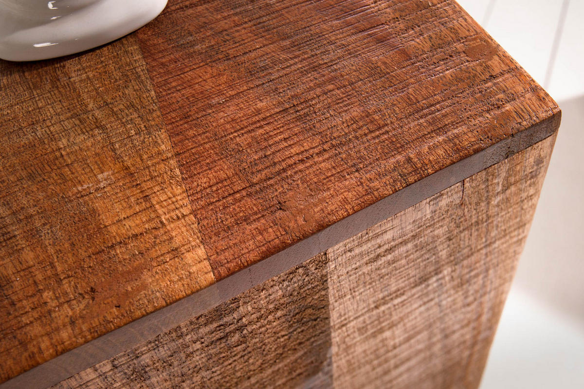 DEKO SÄULE MAKASSAR Mango Natur 80 cm 3er Set - Braun, Holz (25/80/25cm) - riess-ambiente