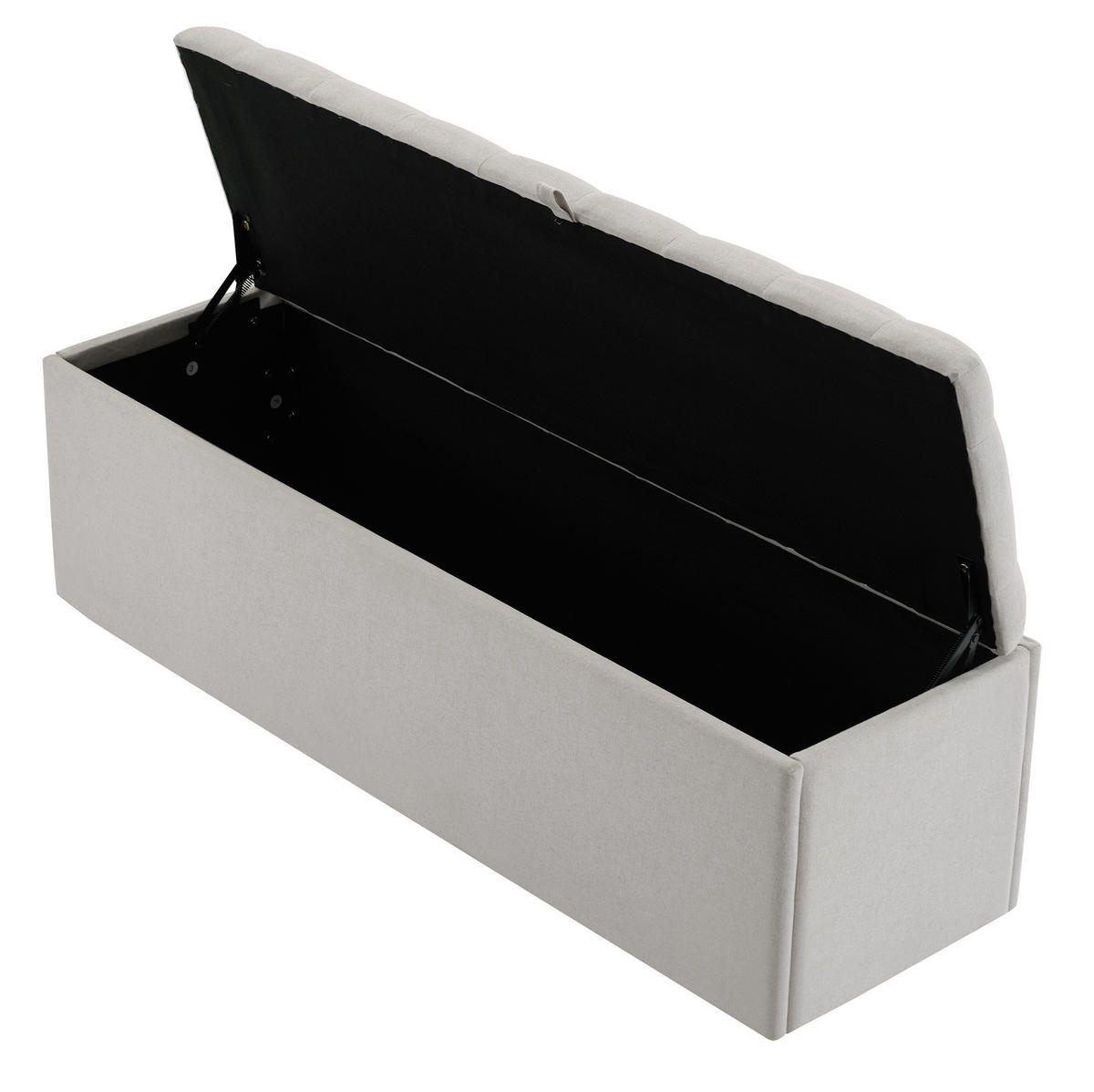 POLSTERBANK 141/41,5/47 cm mit Stauraum aus Leinen im eleganten Design, Hellgrau - Grau, Textil - Redom
