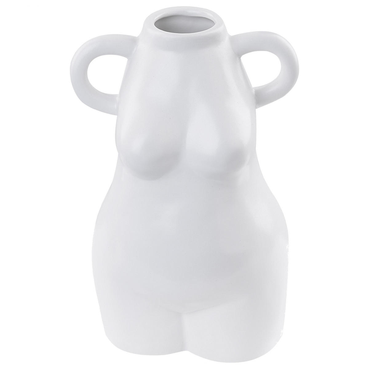 BLUMENVASE Porzellan weiß Aigio - Weiß, Keramik (25cm) - Beliani