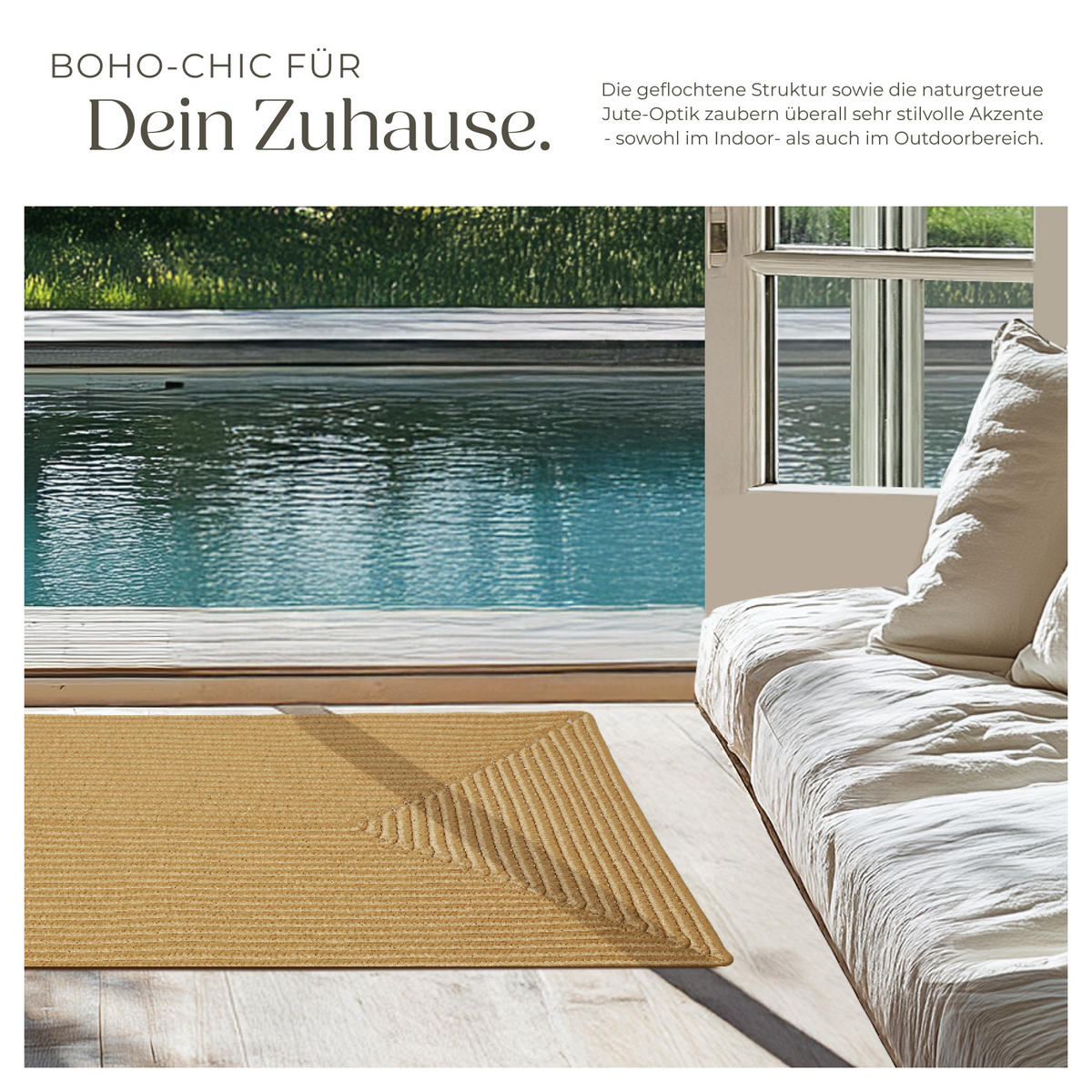 GEFLOCHTENER-TEPPICH Raya,strapazierfähig und pflegeleicht,braun - Braun, Textil (60/90cm) - tectake