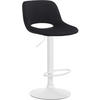 BARHOCKER JAKSON Schwarz Samt Weiß - Schwarz, Textil/Metall (42/86/46cm) - DELUKE