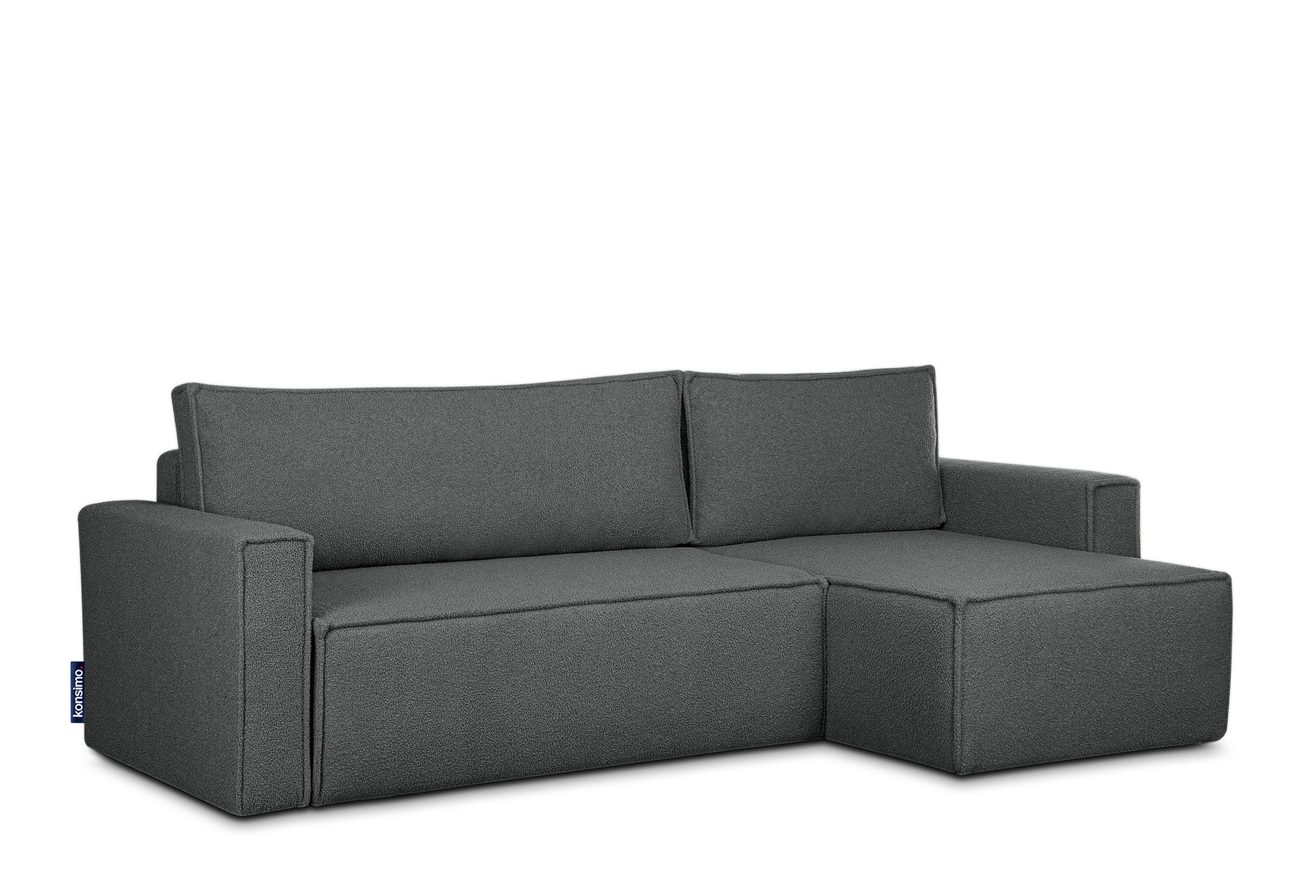 ECKSOFA-LINKS/RECHTS NAPI II mit Schlaffunktion, graphit - Graphitfarben, Textil (246/148cm) - KONSIMO®