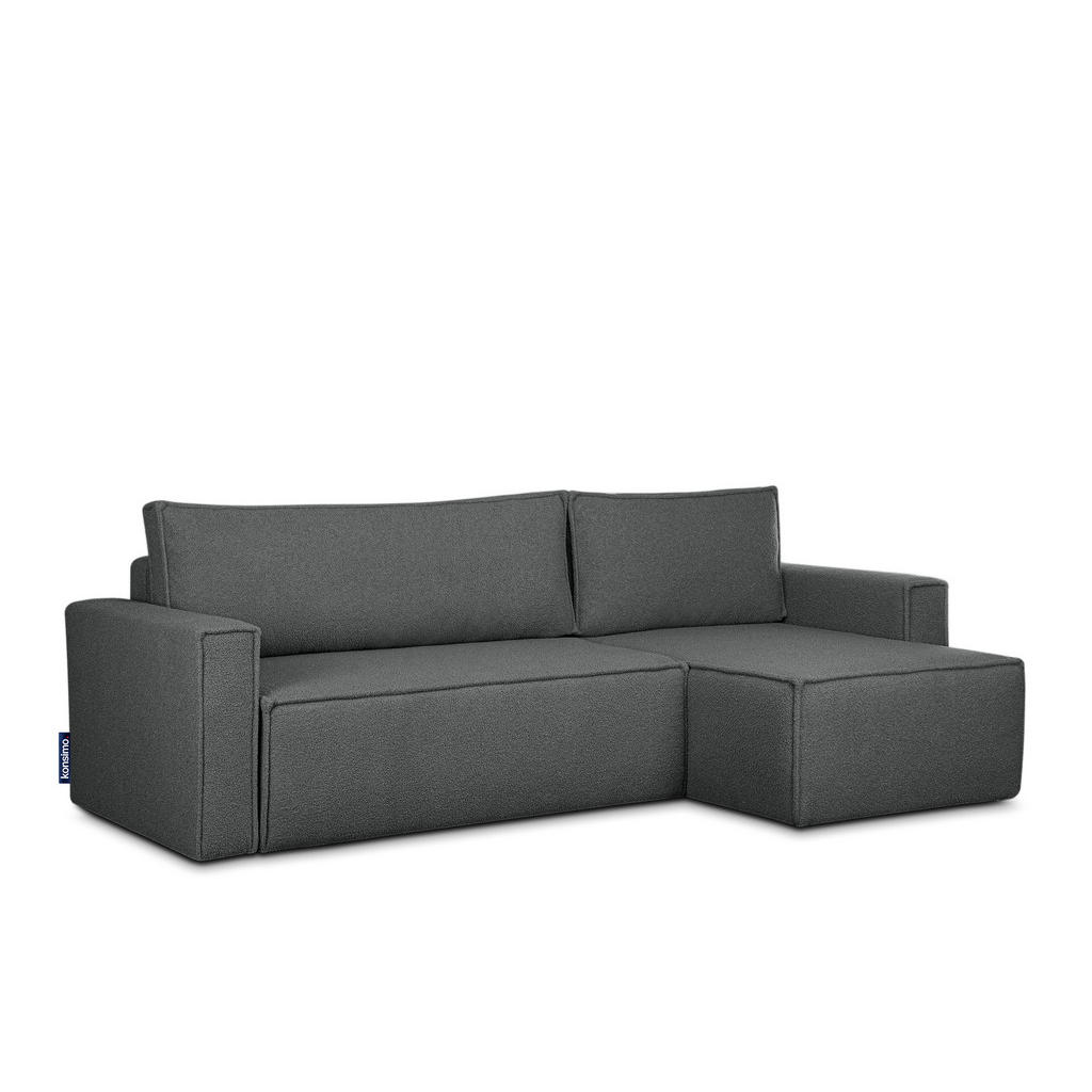 Thumbnail - Konsimo® Ecksofa-Links/Rechts, Graphit, Textil, L-Form, seitenverkehrt montierbar,L-Form, 246x148 cm, FSC 100%, Hergeste...