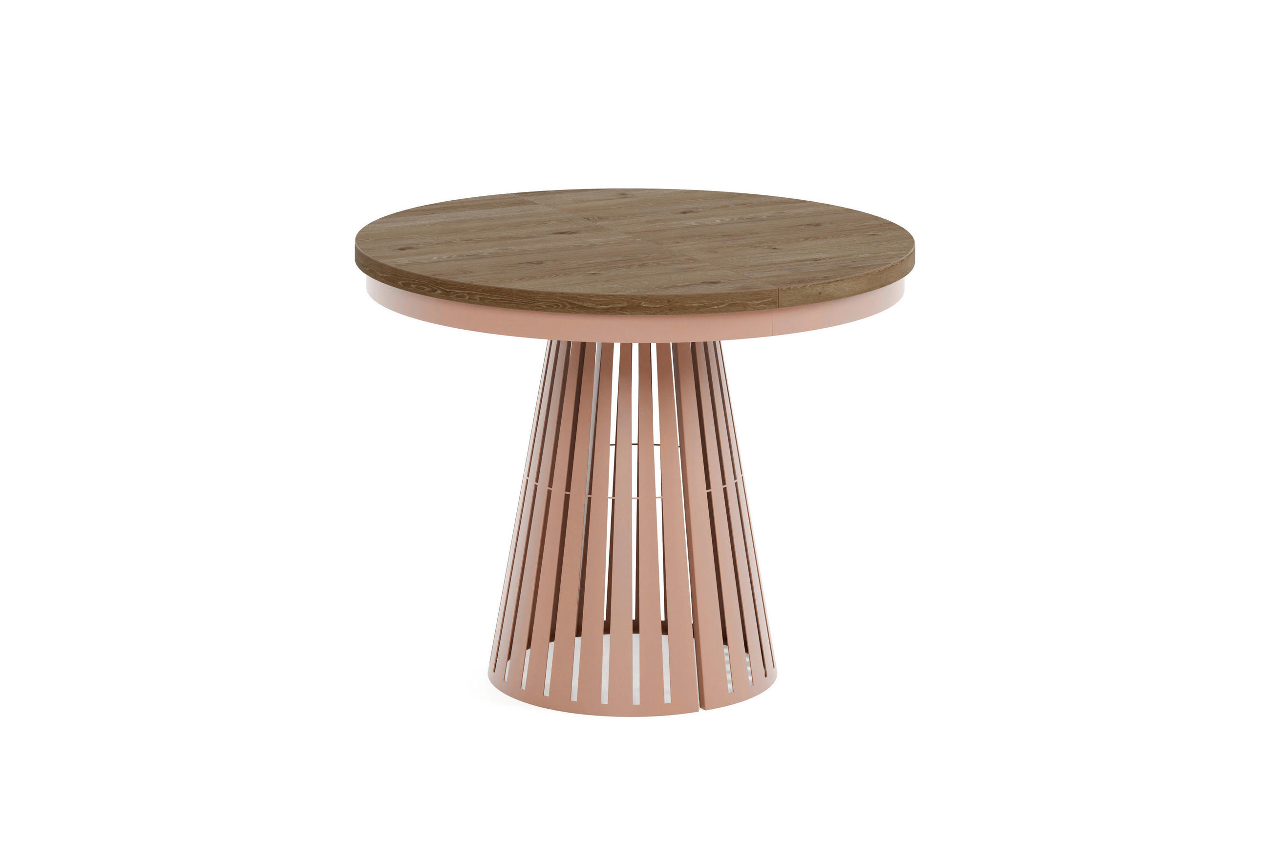 ESSTISCH Cone Bis - Alteiche/Kupferfarben, Holzwerkstoff/Metall (100/100/76cm) - Meblini