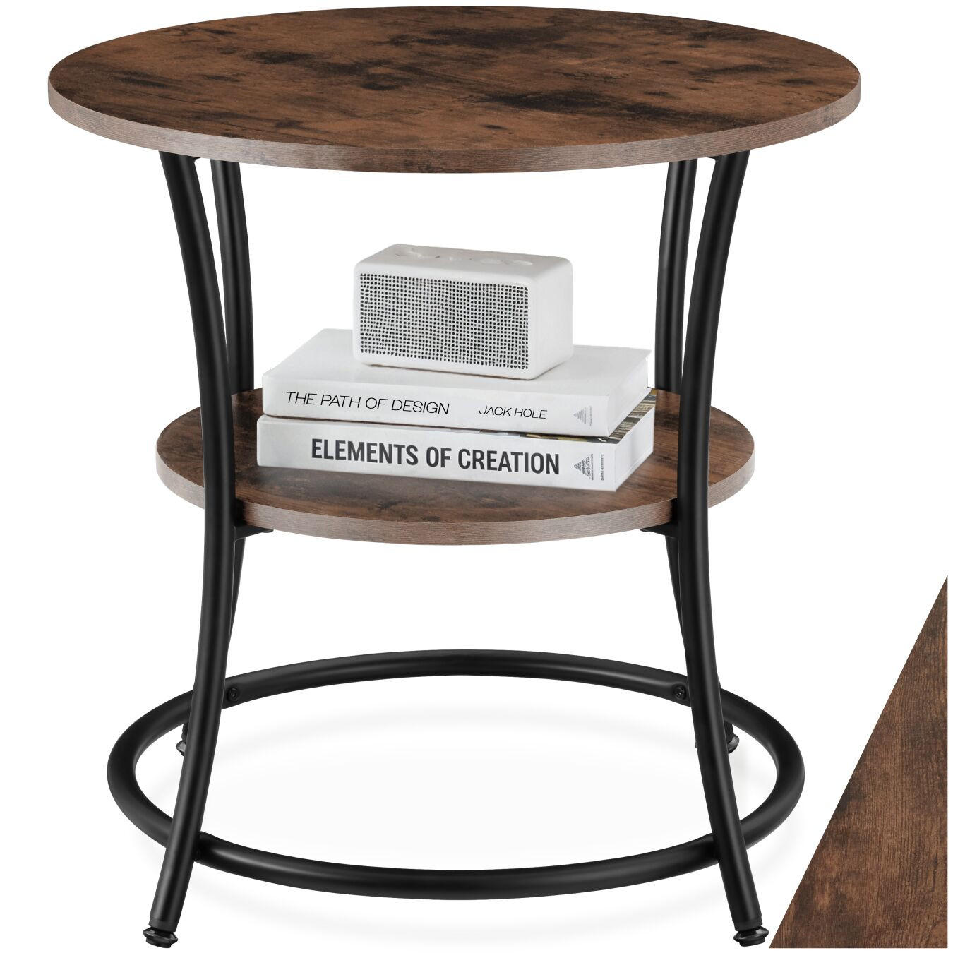 BEISTELLTISCH Saint Louis,55 x 56 cm,Industrial Holz dunkel, rustikal - Rostfarben, Holzwerkstoff (55/55/56cm) - tectake