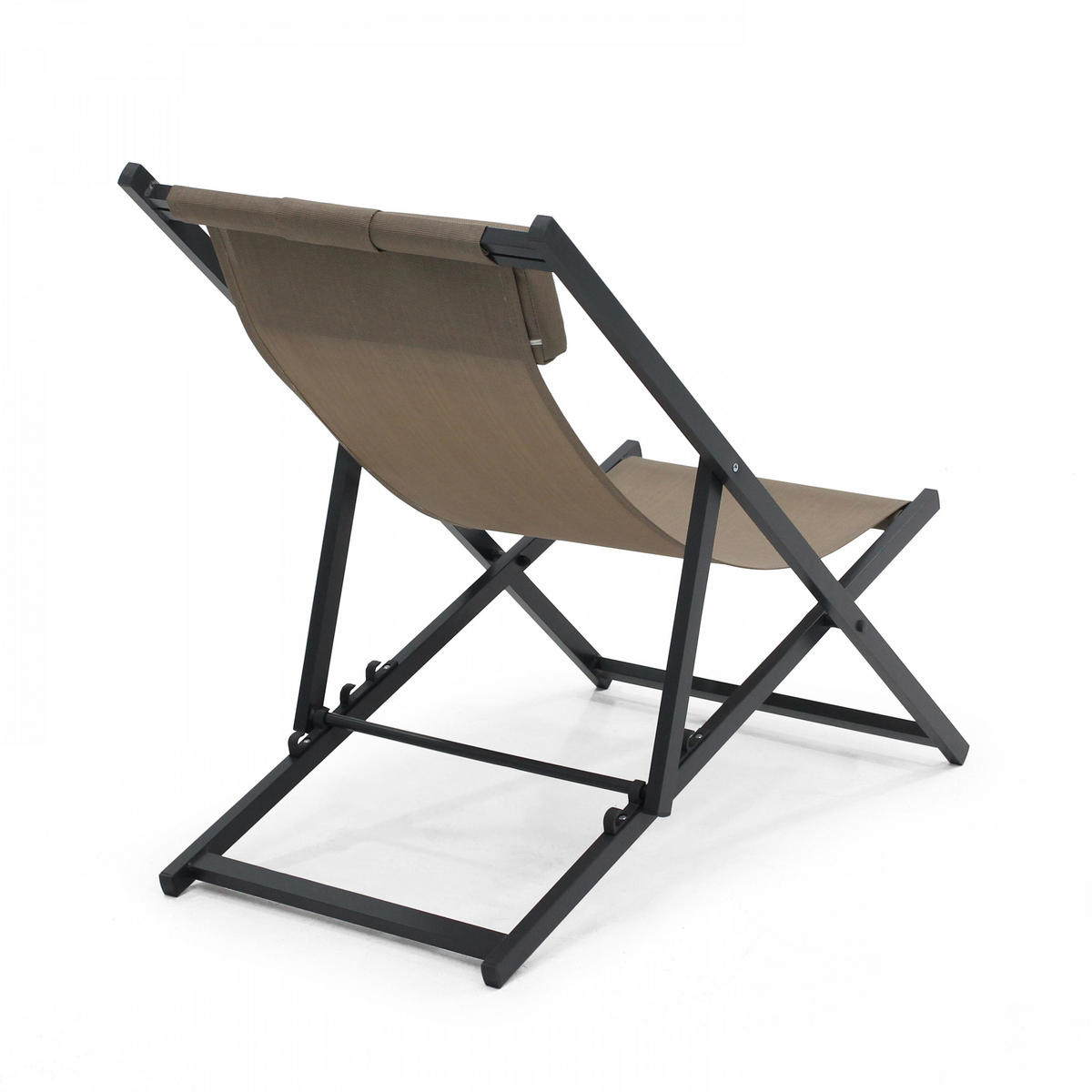 LIEGESTUHL 2-tlg., Taupe - Taupe, Metall (61/74/102cm) - Oviala