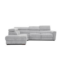 ECKSOFA CALVERA 5-Sitzer mit 1 Relaxfunktion, hellgrau - Hellgrau, Holzwerkstoff/Textil (239/298cm) - Courtois Laville