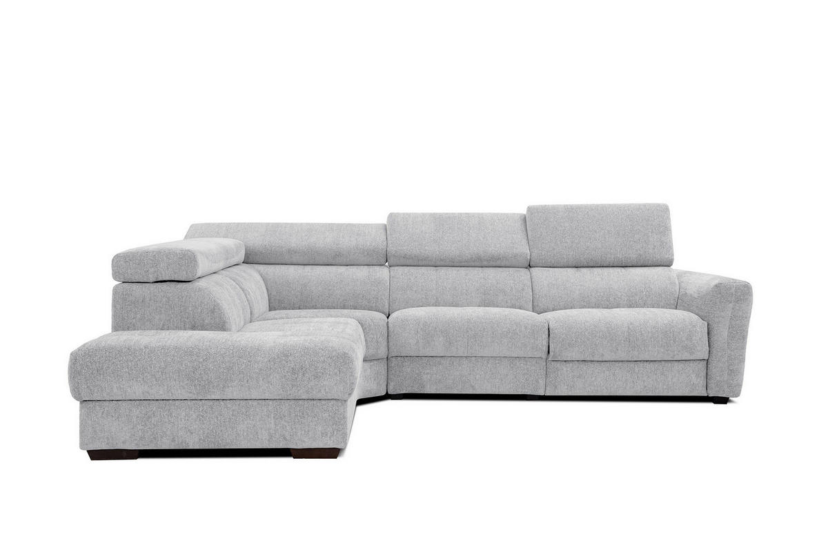 ECKSOFA CALVERA 5-Sitzer mit 1 Relaxfunktion, hellgrau - Hellgrau, Holzwerkstoff/Textil (239/298cm) - Courtois Laville