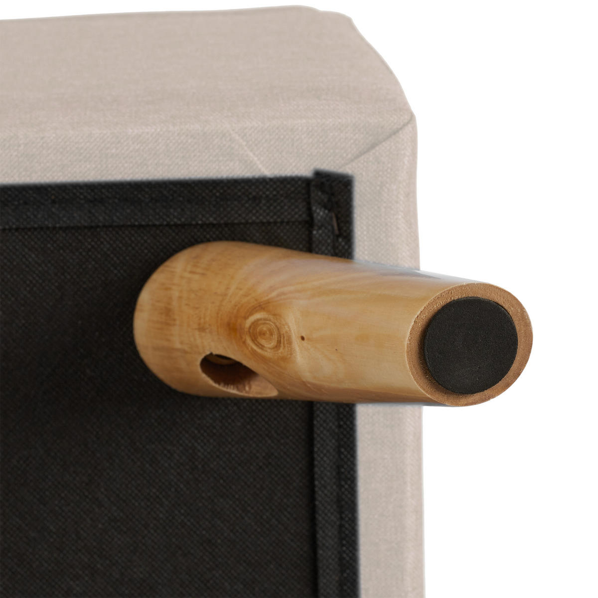 HOCKER - Beige, Holz/Holzwerkstoff (40/40/40cm) - Relaxdays