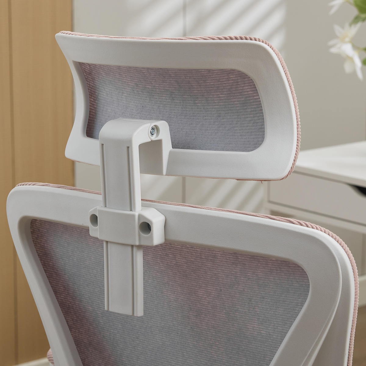 BÜROSTUHL mit Netzrücken höhenverstellbar Pink - Pink, Kunststoff (65/108/58cm) - Meubliv